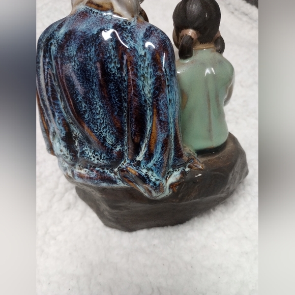 Vintage Shiwan Chinese mud men figurine father and daughter - Picture 5 of 7